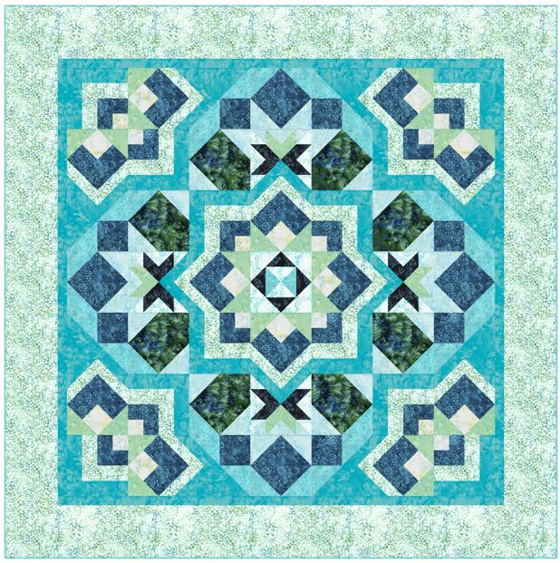 Celebration Block of the Month Club in Blue/Green colorway